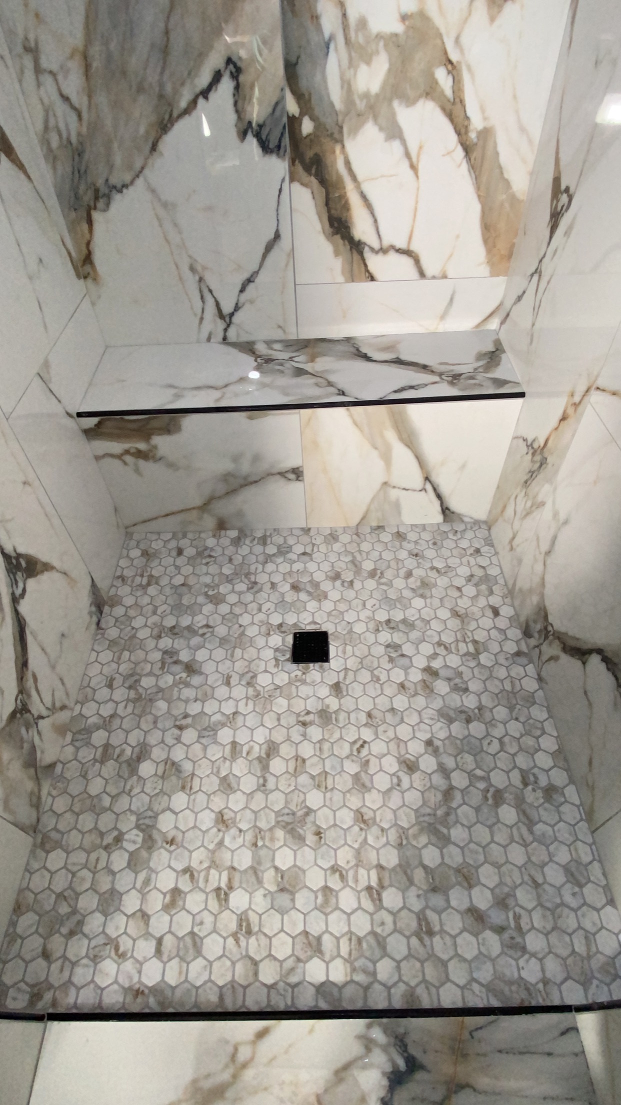 Calacatta Gold Marble Shower